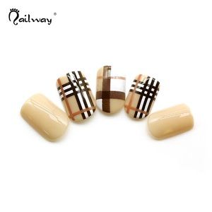 SQUARE SHORT press on nails 24 pc nail set stick on fake nail with glue kit